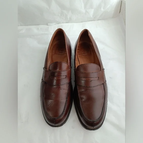 Battistoni handmade in England men\'s luxury penny loafers Uk 9E All American Saddle Leather Penny Loafers - Chestnut  main image 2